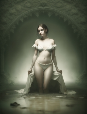 性感AI艺术风格泳装少女人体摄影